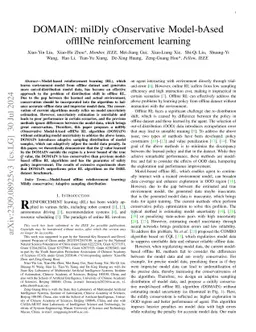 DOMAIN: MilDly COnservative Model-BAsed OfflINe Reinforcement Learning