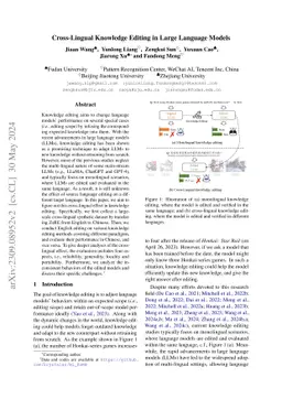 Cross-Lingual Knowledge Editing in Large Language Models