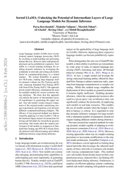 Sorted LLaMA: Unlocking the Potential of Intermediate Layers of Large
  Language Models for Dynamic Inference