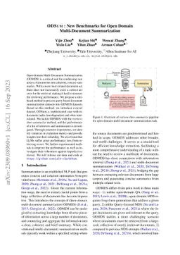 ODSum: New Benchmarks for Open Domain Multi-Document Summarization