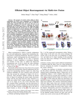 Efficient Object Rearrangement via Multi-view Fusion