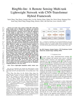 RingMo-lite: A Remote Sensing Multi-task Lightweight Network with
  CNN-Transformer Hybrid Framework