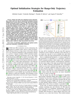 Optimal Initialization Strategies for Range-Only Trajectory Estimation