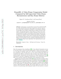 FrameRS: A Video Frame Compression Model Composed by Self supervised
  Video Frame Reconstructor and Key Frame Selector