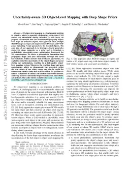 Uncertainty-aware 3D Object-Level Mapping with Deep Shape Priors