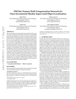 FDCNet: Feature Drift Compensation Network for Class-Incremental Weakly
  Supervised Object Localization