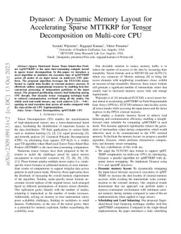 Dynasor: A Dynamic Memory Layout for Accelerating Sparse MTTKRP for
  Tensor Decomposition on Multi-core CPU