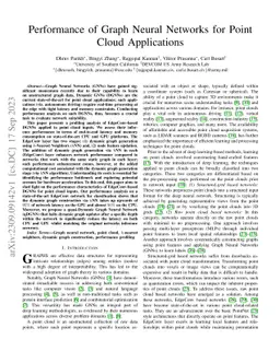 Performance of Graph Neural Networks for Point Cloud Applications