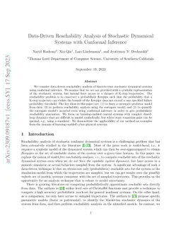 Data-Driven Reachability Analysis of Stochastic Dynamical Systems with
  Conformal Inference