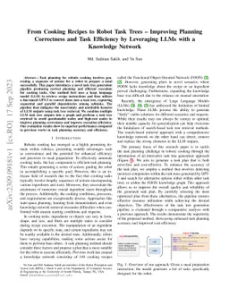 From Cooking Recipes to Robot Task Trees -- Improving Planning
  Correctness and Task Efficiency by Leveraging LLMs with a Knowledge Network