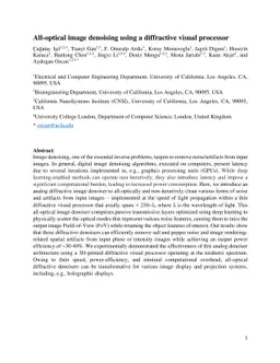 All-optical image denoising using a diffractive visual processor
