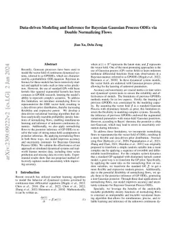 Data-driven Modeling and Inference for Bayesian Gaussian Process ODEs
  via Double Normalizing Flows