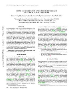 Sound Source Distance Estimation in Diverse and Dynamic Acoustic
  Conditions