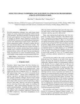 Effective Image Tampering Localization via Enhanced Transformer and
  Co-attention Fusion