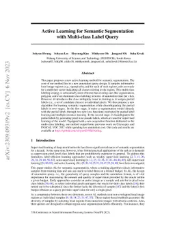 Active Learning for Semantic Segmentation with Multi-class Label Query