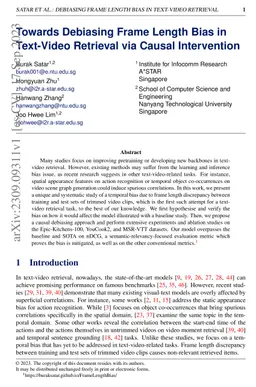 Towards Debiasing Frame Length Bias in Text-Video Retrieval via Causal
  Intervention