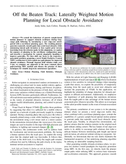 Off the Beaten Track: Laterally Weighted Motion Planning for Local
  Obstacle Avoidance