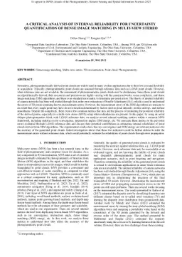 A Critical Analysis of Internal Reliability for Uncertainty
  Quantification of Dense Image Matching in Multi-view Stereo