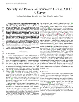 Security and Privacy on Generative Data in AIGC: A Survey