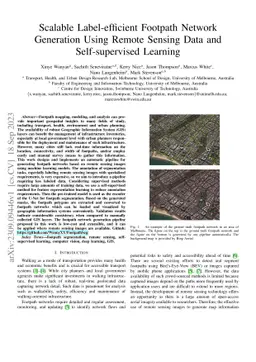 Scalable Label-efficient Footpath Network Generation Using Remote
  Sensing Data and Self-supervised Learning