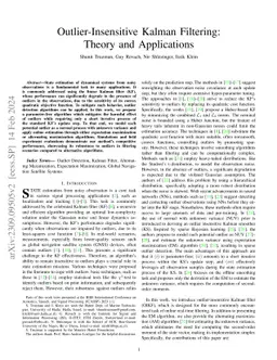 Outlier-Insensitive Kalman Filtering: Theory and Applications