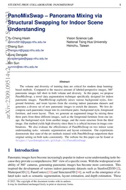 PanoMixSwap Panorama Mixing via Structural Swapping for Indoor Scene
  Understanding