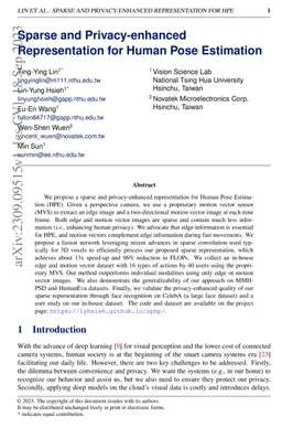 Sparse and Privacy-enhanced Representation for Human Pose Estimation