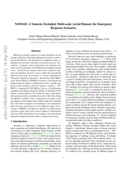 NOMAD: A Natural, Occluded, Multi-scale Aerial Dataset, for Emergency
  Response Scenarios