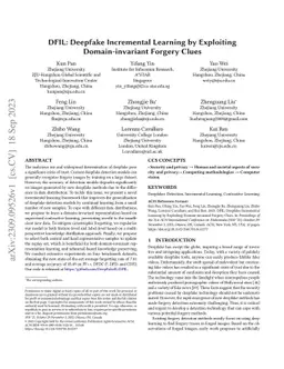 DFIL: Deepfake Incremental Learning by Exploiting Domain-invariant
  Forgery Clues