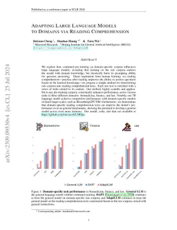 Adapting Large Language Models via Reading Comprehension