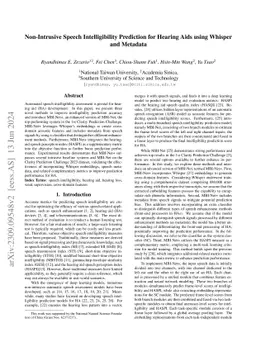 Non-Intrusive Speech Intelligibility Prediction for Hearing Aids using
  Whisper and Metadata