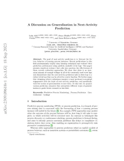 A Discussion on Generalization in Next-Activity Prediction