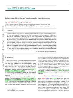 Collaborative Three-Stream Transformers for Video Captioning