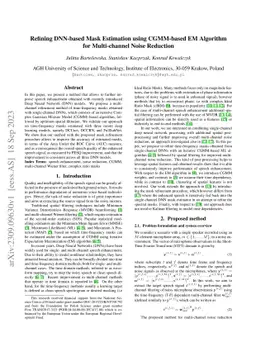 Refining DNN-based Mask Estimation using CGMM-based EM Algorithm for
  Multi-channel Noise Reduction