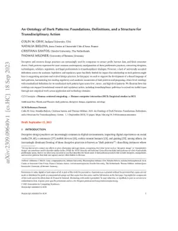 An Ontology of Dark Patterns Knowledge: Foundations, Definitions, and a
  Pathway for Shared Knowledge-Building