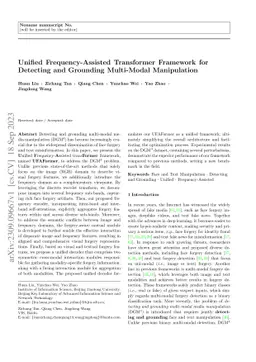 Unified Frequency-Assisted Transformer Framework for Detecting and
  Grounding Multi-Modal Manipulation