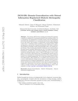 DGM-DR: Domain Generalization with Mutual Information Regularized
  Diabetic Retinopathy Classification