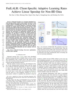 FedLALR: Client-Specific Adaptive Learning Rates Achieve Linear Speedup
  for Non-IID Data