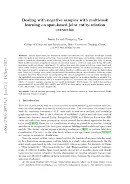 Dealing with negative samples with multi-task learning on span-based
  joint entity-relation extraction