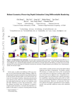 Robust Geometry-Preserving Depth Estimation Using Differentiable
  Rendering