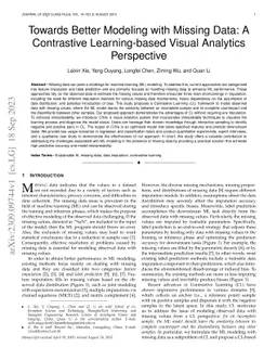 Towards Better Modeling with Missing Data: A Contrastive Learning-based
  Visual Analytics Perspective