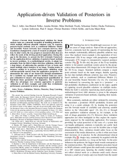 Application-driven Validation of Posteriors in Inverse Problems