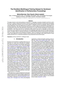 The ParlaSent Multilingual Training Dataset for Sentiment Identification
  in Parliamentary Proceedings