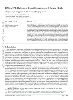 R2GenGPT: Radiology Report Generation with Frozen LLMs
