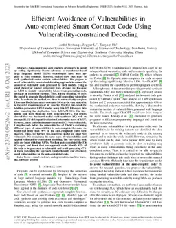 Efficient Avoidance of Vulnerabilities in Auto-completed Smart Contract
  Code Using Vulnerability-constrained Decoding