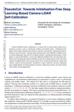 PseudoCal: Towards Initialisation-Free Deep Learning-Based Camera-LiDAR
  Self-Calibration