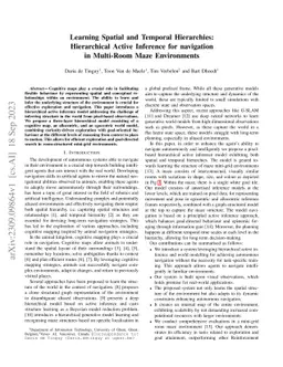Learning Spatial and Temporal Hierarchies: Hierarchical Active Inference
  for navigation in Multi-Room Maze Environments