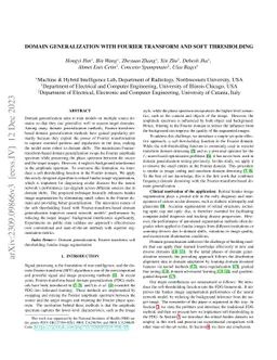 Domain Generalization with Fourier Transform and Soft Thresholding