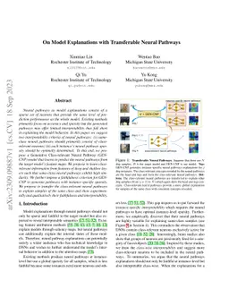 On Model Explanations with Transferable Neural Pathways