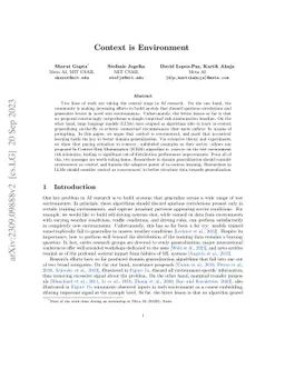 Context is Environment